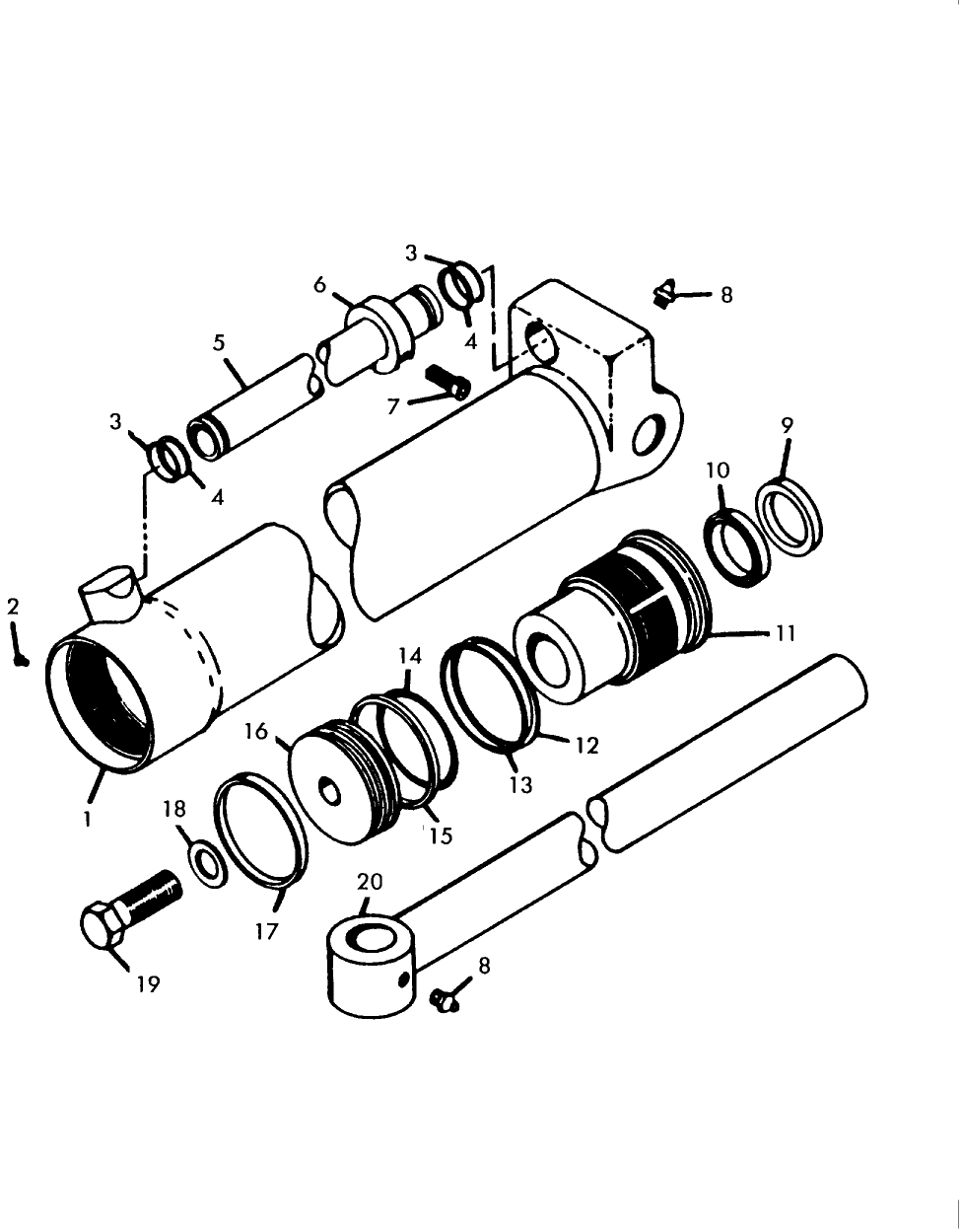 045 BOOM, CROWD, BUCKET CYLINDER, D-100 BACKHOE ATTACHMENT USED ON & BETWEEN S/N 178042 & 178146