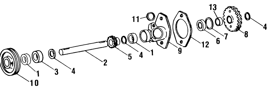 053 ACCESSORY & DISTRIBUTOR DRIVE GROUP, WISCONSIN VH4D ENGINE