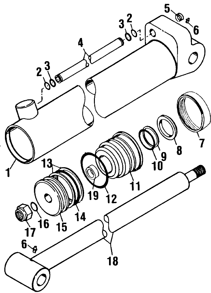 059 D-100 BACKHOE, BOOM, CROWD & BUCKET CYLINDER, 272767