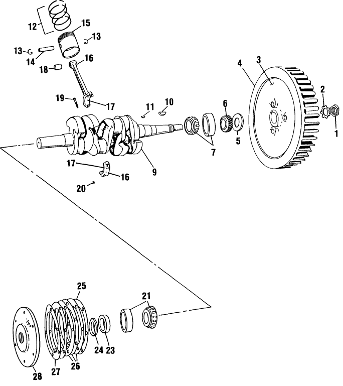 064 WISCONSIN VH4D ENGINE, CRANKSHAFT, PISTON & CONNECTING ROD