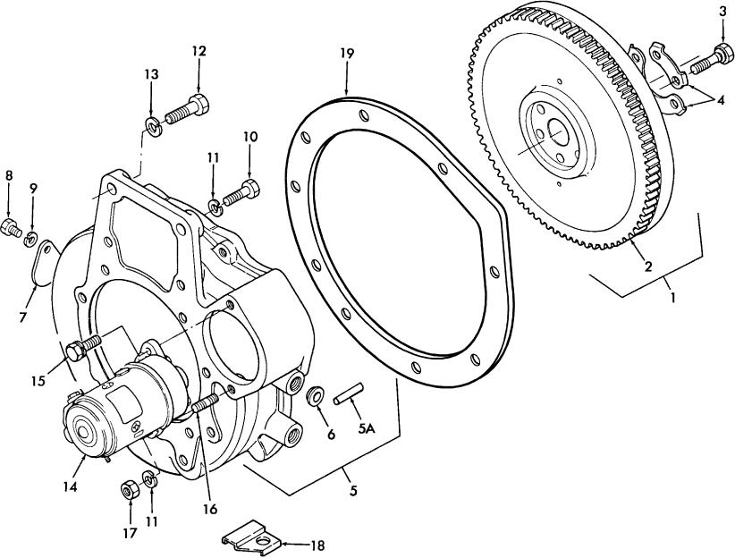 087 KUBOTA V1902-B DIESEL ENGINE, FLYWHEEL