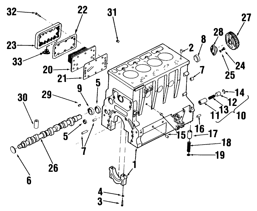 043 L423D ONAN ENGINE SHORT BLOCK CYLINDER GROUP