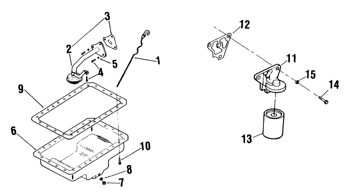 053 L423D ONAN ENGINE OIL PAN & FILTER GROUP