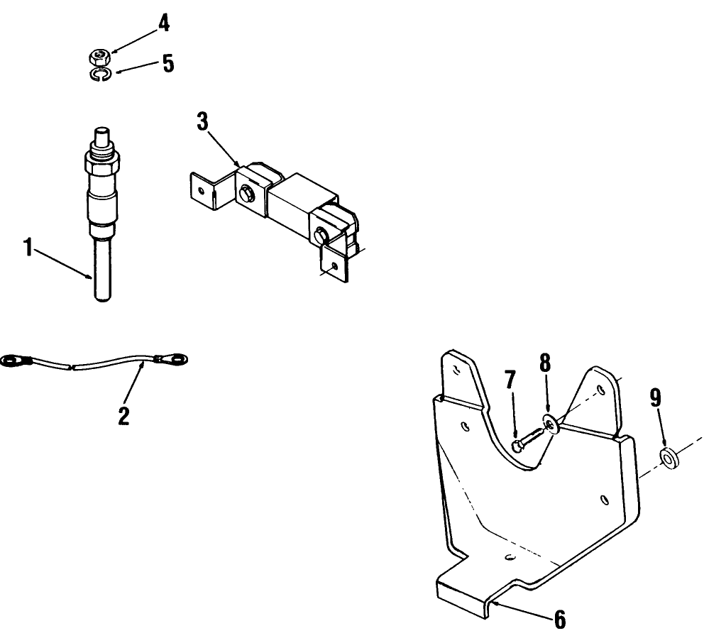 058 L423D ONAN ENGINE GLOW PLUG & FRONT ENGINE MOUNT GROUP