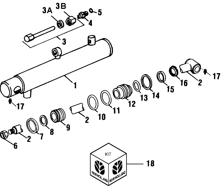 007A BOOM CYLINDER, 592772, NEW HOLLAND