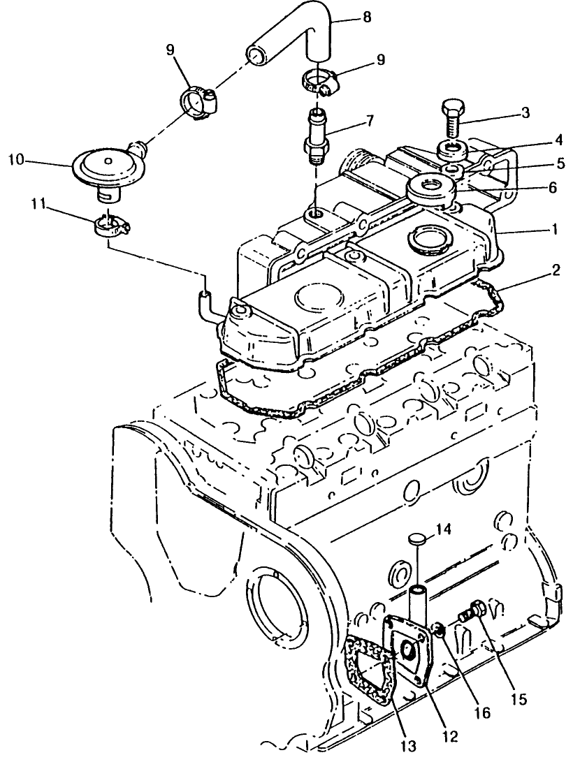 071 OIL FILTER & ROCKER COVER, PERKINS 4.203.2 DIESEL ENGINE