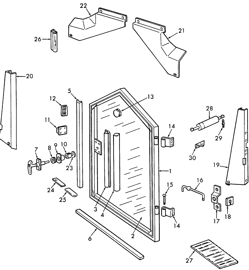 01D01 CAB DOOR & RELATED PARTS