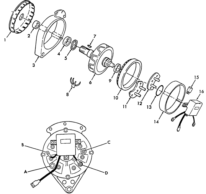 050 ALTERNATOR, MOTOROLA, L781 & L785