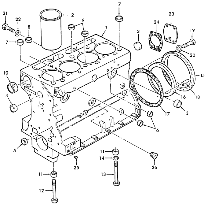 070 BLOCK, PERKINS 4.203.2 DIESEL ENGINE, L783 & L785