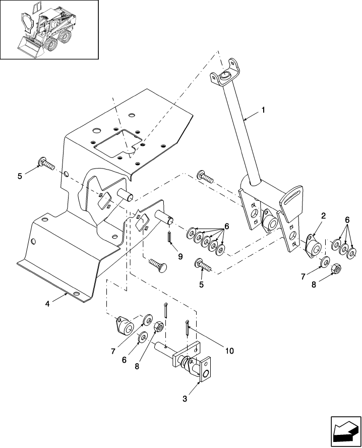 10.16.03 BOOM & BUCKET HAND CONTROL, KICK PANEL, RH