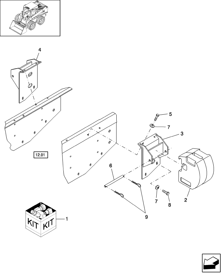 12.02 COUNTERWEIGHT KIT - LS160 BSN LMU024133, LS160E BSN LMU008270, LS170 BSN LMU024443, LS170E BSN LMU02