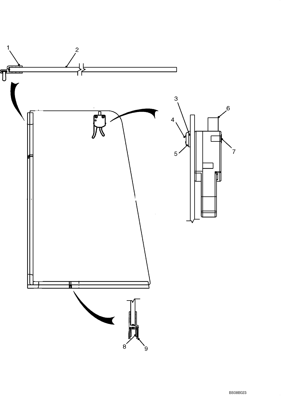 10.02.09(02) CAB - SIDE WINDOW, LEFT HAND ASSY, DELUXE CAB