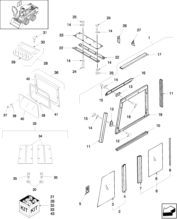 10.05.01 CAB ENCLOSURE KIT, FLOOR PLATE & WINDOWS