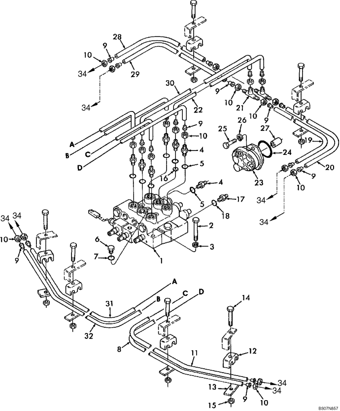 03B02 CONTROL VALVE HYDRAULICS, STANDARD & DELUXE, NORTH AMERICA