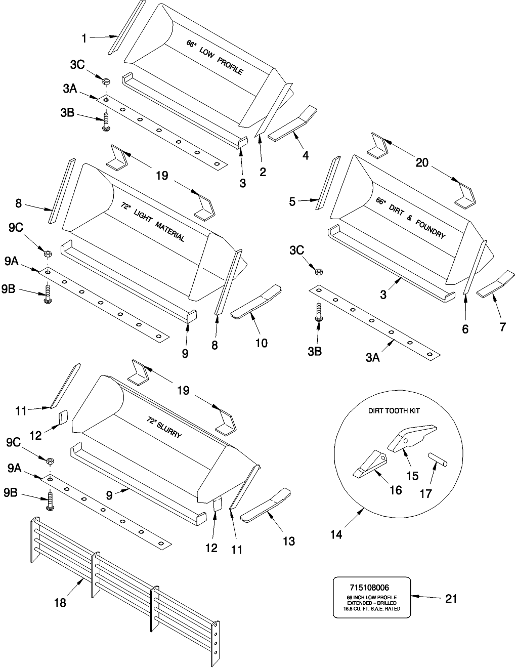 02I01 BUCKETS & DIRT TOOTH KIT