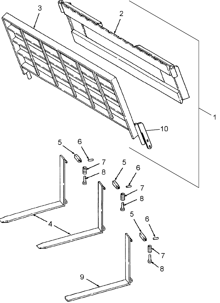 02G01 PALLET FORK & 2 PIECE MOUNTING ASSEMBLY