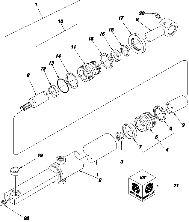 02C01 BOOM CYLINDER, RETAINING RING GLAND